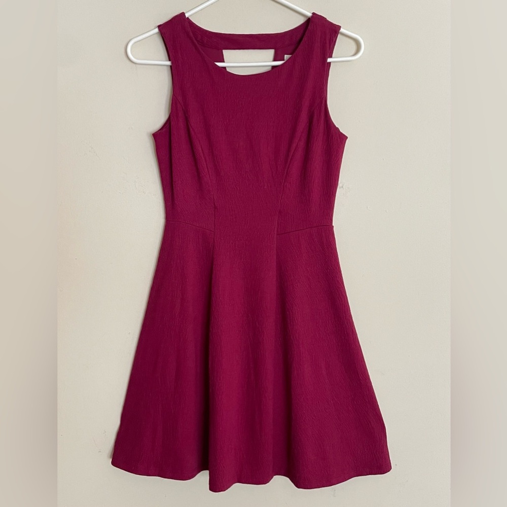 LC Lauren Conrad Sleeveless Burgundy Dress